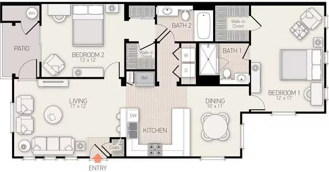 Unit L303 V308 floor plan