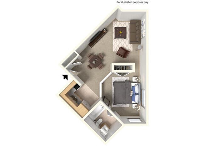 Junior One Bedroom Renovated 024 floor plan