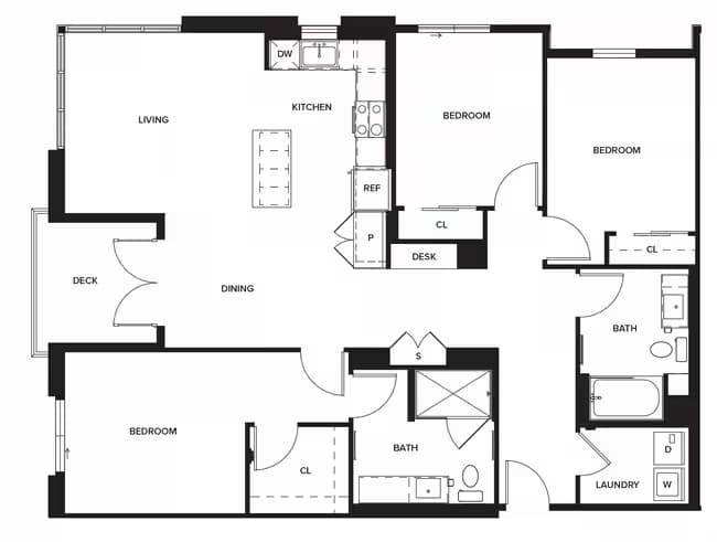 Unit 3430 2626 floor plan