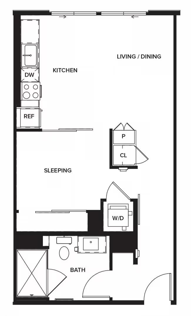 Studio S1 1623 floor plan