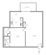 1x1 floor plan