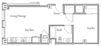 1 Bedroom With Den G1 0809 floor plan
