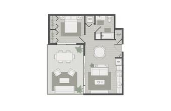 One Bedroom, One Bath 307 floor plan