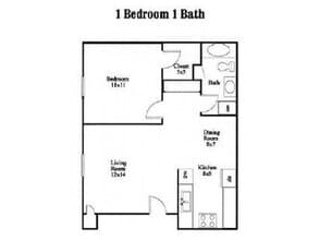 1 Bedroom / 1 Bath 001 floor plan