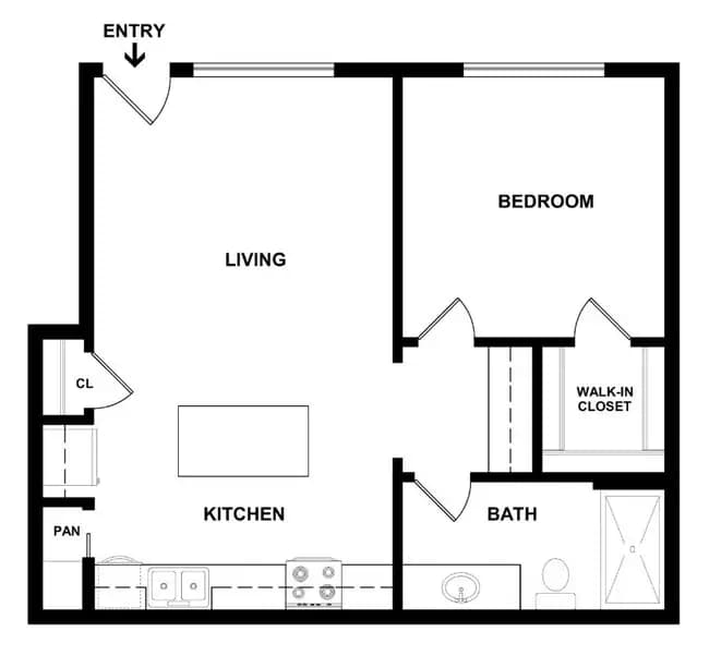 1 Bed floor plan