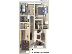Two Bedroom Two Bathroom floor plan