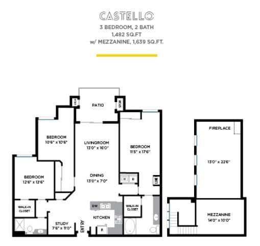 Castello with Mezzanine floor plan