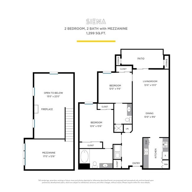 Siena with Mezzanine floor plan