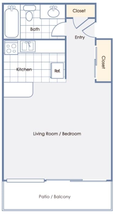 Studio Apartment with Parking Just Steps away f... floor plan