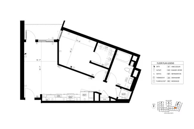 A4 1 Bedroom 0611 floor plan
