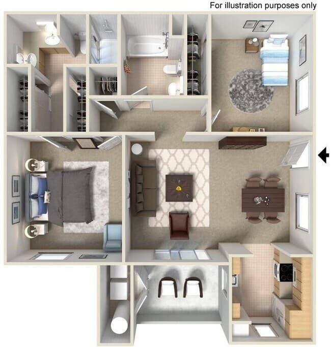 2 x 2 B Renovated 149 floor plan