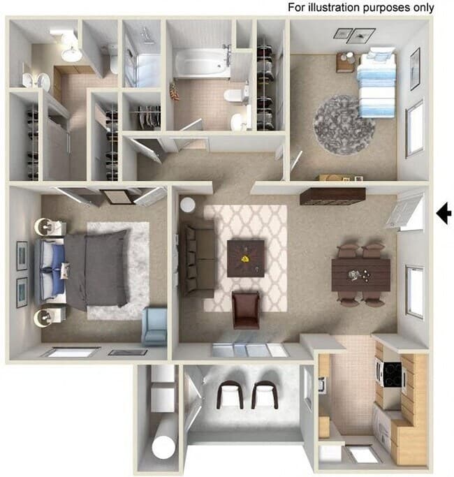 2 x 2 B 024 floor plan