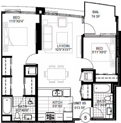 Unit 3204 3204 floor plan