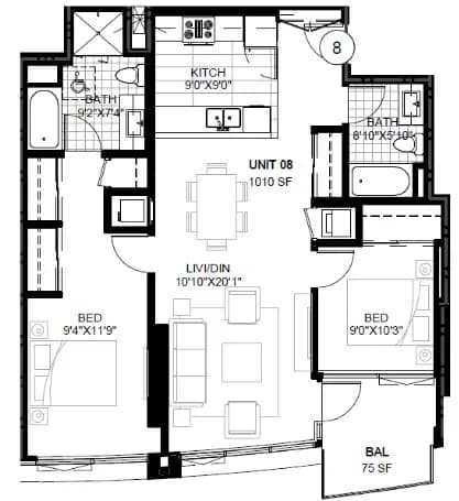 Unit 3308 3308 floor plan