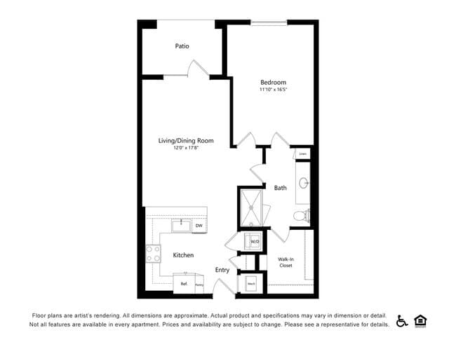 1x1K 256 floor plan