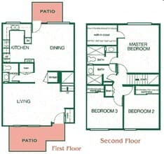 Paseo del Prado - 3 Bed 2 Bath Townhome floor plan