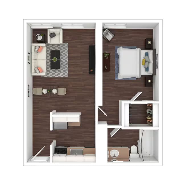 1 Bedroom/1 Bath 87 floor plan