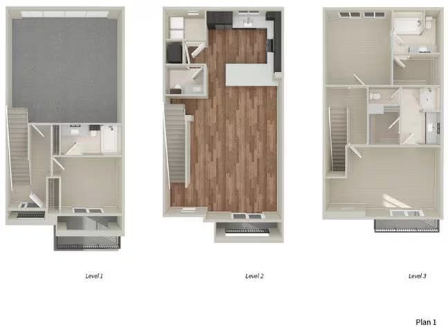 Townhome One 3 x 3.5 01-106 floor plan
