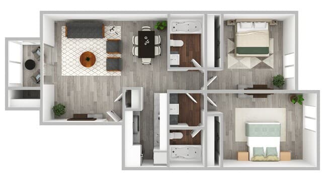 Two Bedroom 220 floor plan