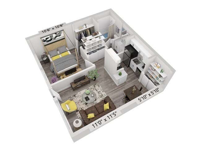 A2 | 1x1 | Medium Renovated 2192 floor plan