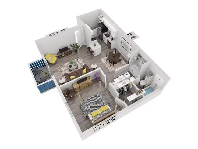 A3 | 1x1 | Large Affordable 1181 floor plan