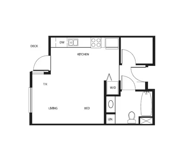 Renovated - 413 - Sq. Ft. 431 floor plan