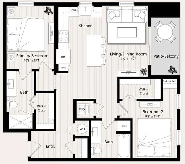 Unit 427 327 floor plan