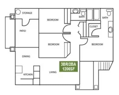 3x2 111 floor plan