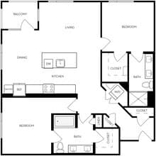 2x2 B3 1023 floor plan