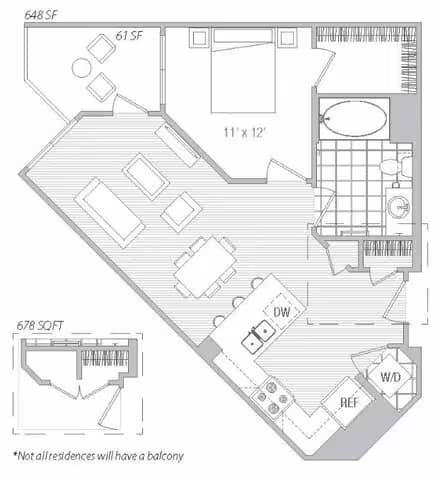 1x1 D3-E 6161-412 floor plan