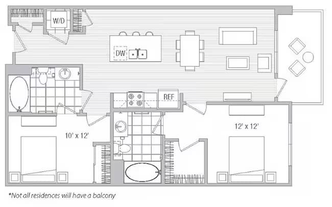 2x2 E2-E 6161-318 floor plan