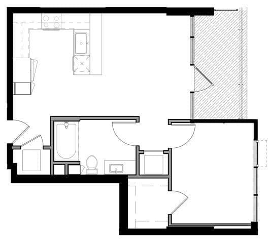 1F w/ Balcony 0-0804 floor plan