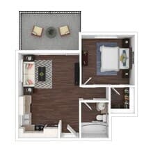 One Bedroom, One Bath 229 floor plan