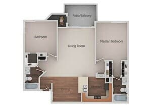 2x2 B 287 floor plan