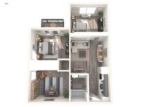 3 Bedroom 407 floor plan