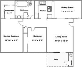 2 Bedroom 201 floor plan