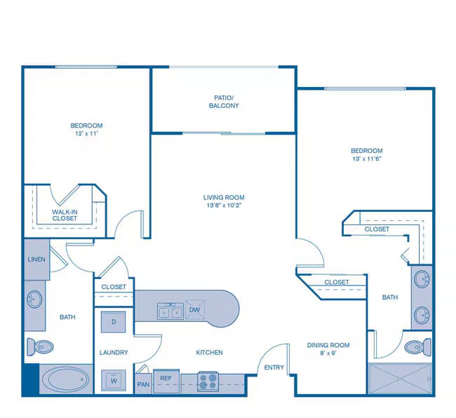 Unit C1035 A3008 floor plan