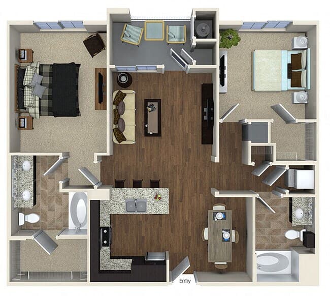 B3 2x2 00-203 floor plan