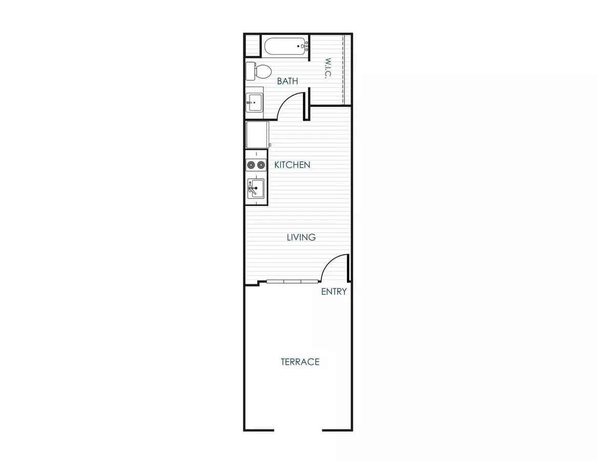 Studio Traditional Unit 414 floor plan