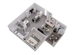 A1 - 707 SQUARE FEET 2076 floor plan