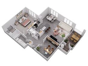 A3 - 916 SQUARE FEET 1056 floor plan