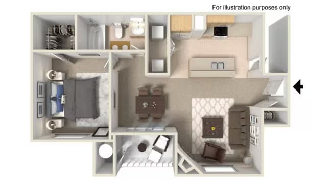 B Francisco 890 SF Reno 1132-304 floor plan