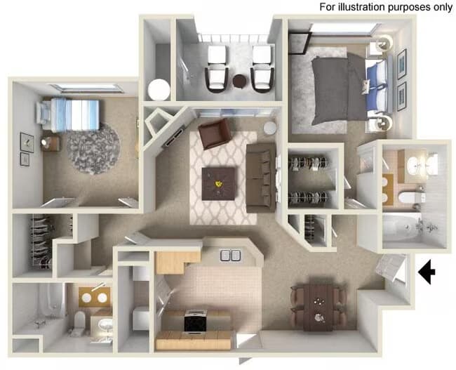 C Mannheim 1,040 SF 1164-102 floor plan