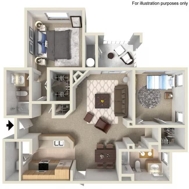 D Brandriff 1,098 SF 1052-301 floor plan