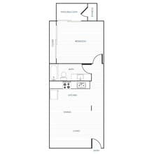 One Bedroom 4026-25 floor plan