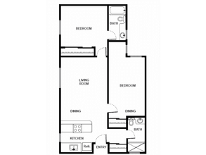 2 Bedroom/ 2 Bath floor plan