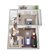 1 Bedroom 1 Bathroom 199 floor plan
