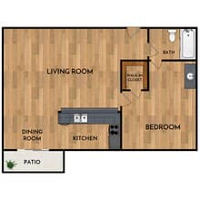 1X1 302 floor plan