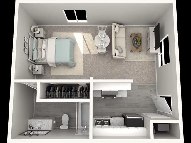 One Bedroom Junior W241 floor plan