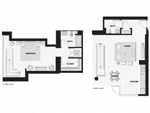 1 Bed - 1.5 Bath N 111 floor plan